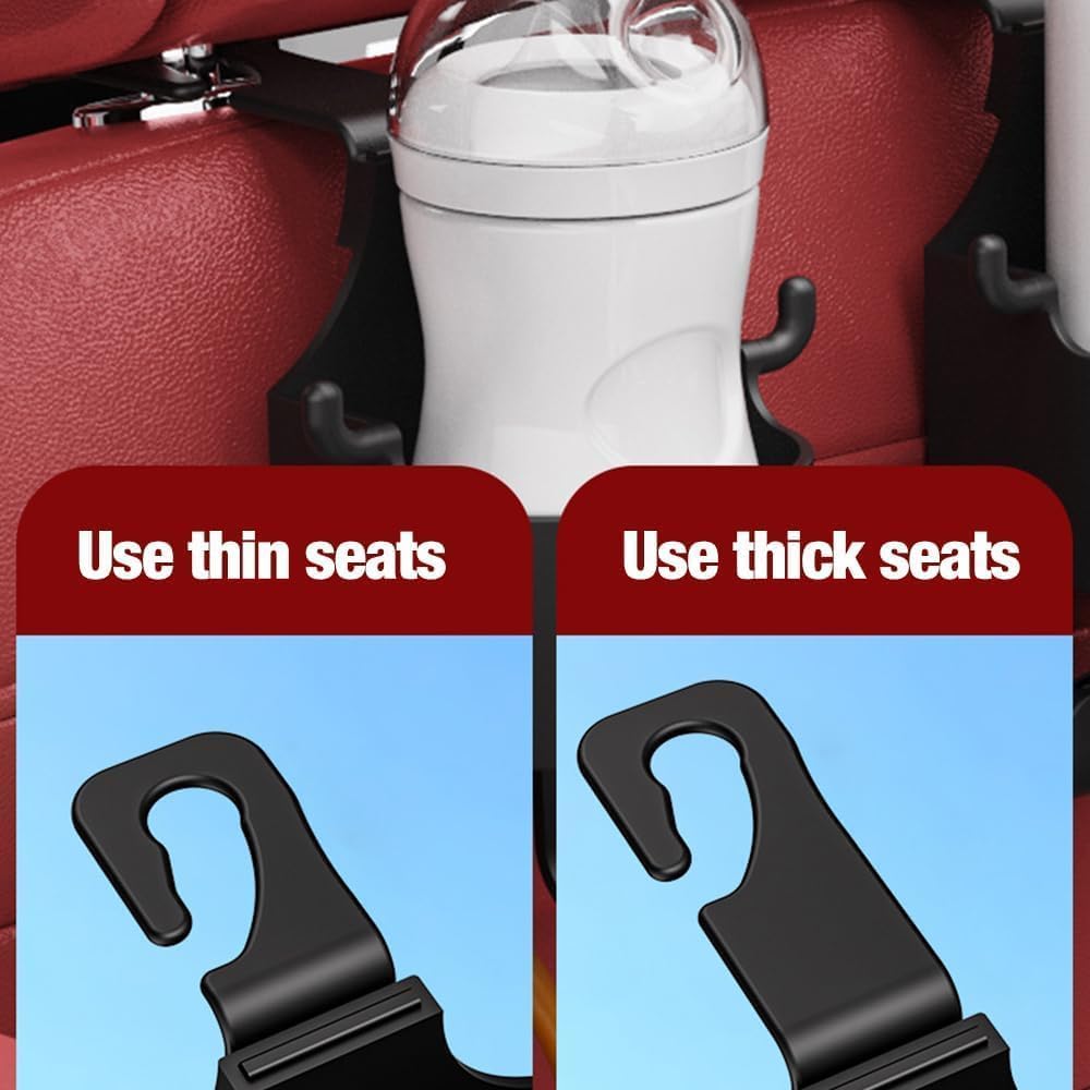 3 in 1 Multi-Functional Hook - Car Seat Headrest Cup Holder & Organizer, 2 PCS