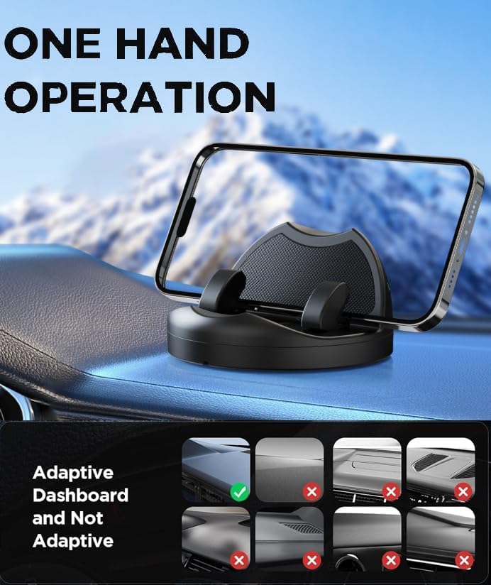 Universal 360 Degree Car Mobile Holder for Dashboard Non-Slip Silicone Phone Stand for car