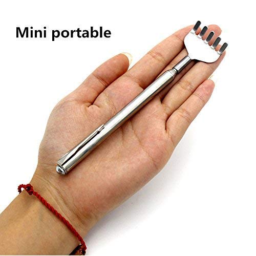 Stainless Steel Back Itch Scratcher Extendable Hand Massager Stick Tool with Telescoping Handle Itching Rod Body Massage
