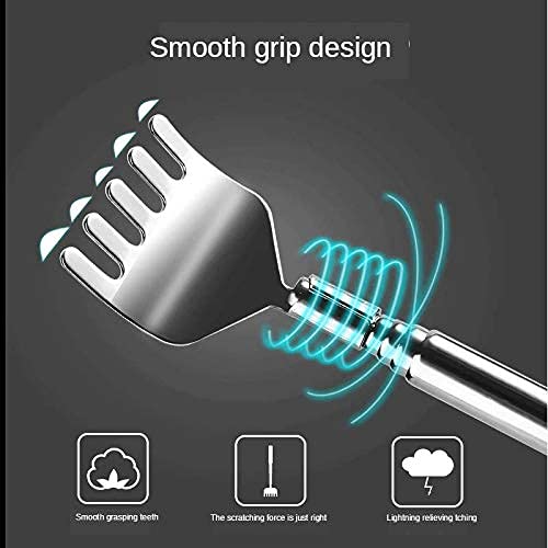 Stainless Steel Back Itch Scratcher Extendable Hand Massager Stick Tool with Telescoping Handle Itching Rod Body Massage
