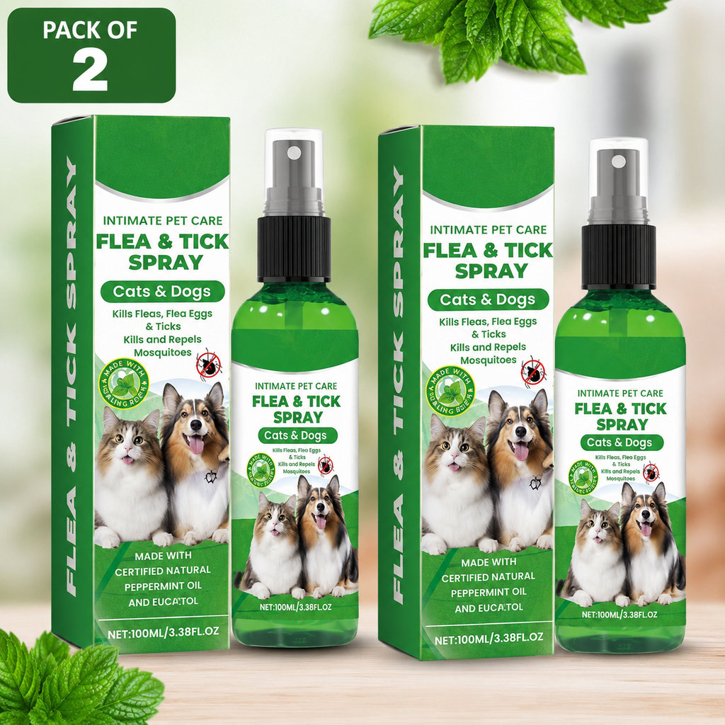 Flea and Tick Spray for Dogs, Flea and Tick Prevention 100 ml each pack of 2