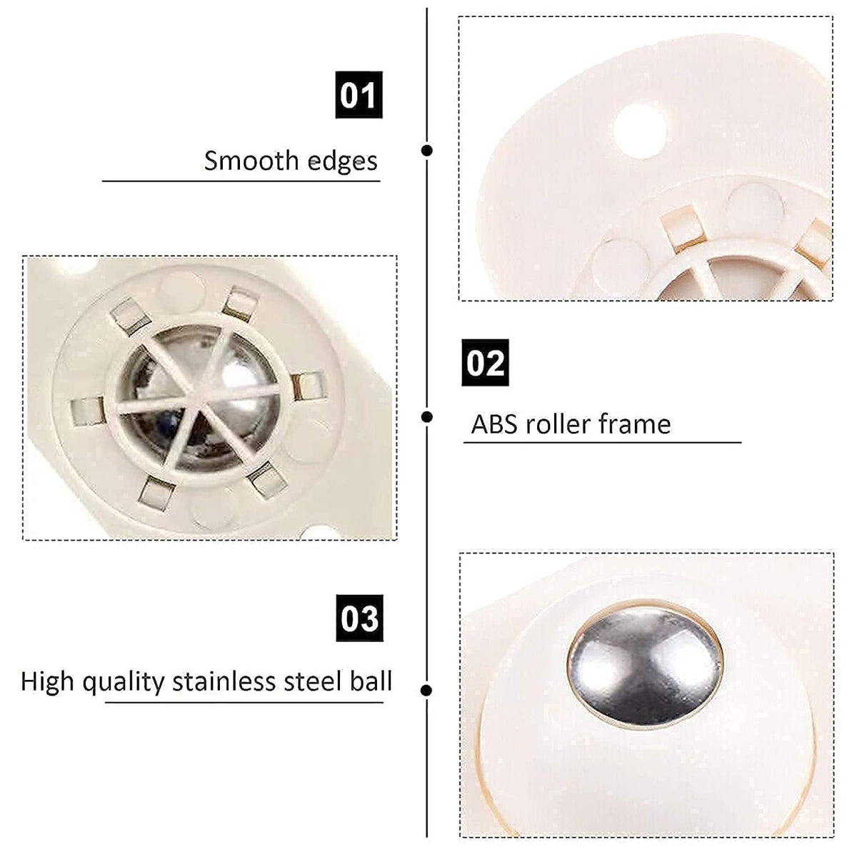 Self Adhesive 360 Degree Mini Swivel Casters Wheels Universal Wheels at The Bottom of The Storage Box Pulley for Furniture Universal Furniture Wheel Castor Roller