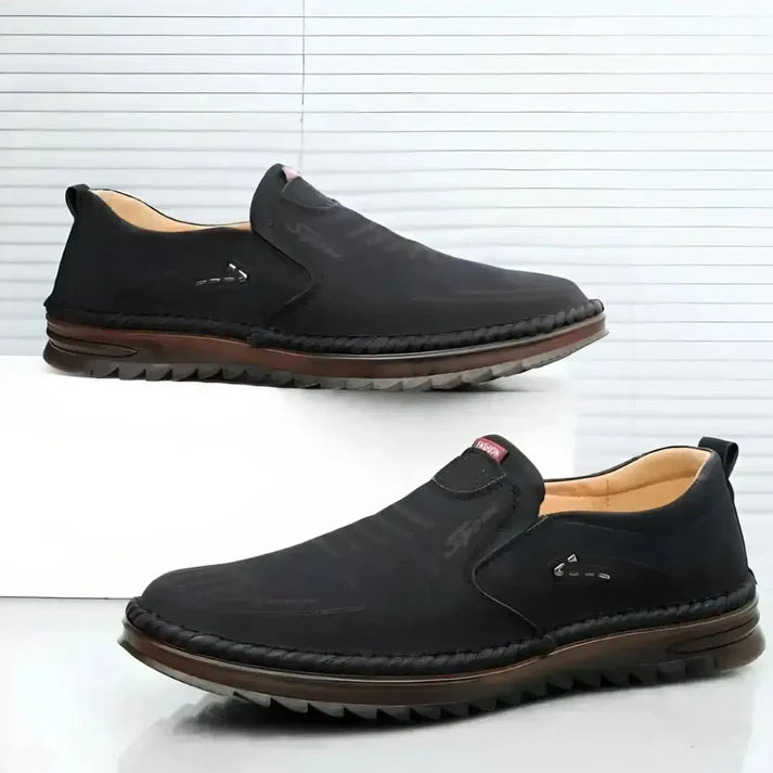 Casual Leather Shoes for Men - Slip-On Black Casual Shoes
