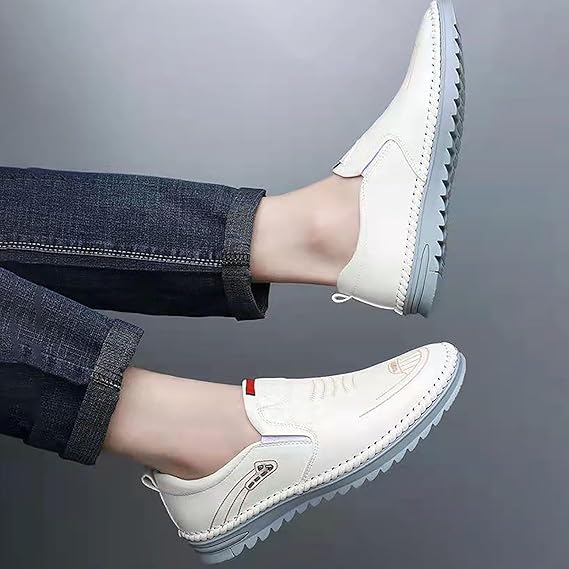 Faux Leather Loafers Shoes for Men Lightweight Comfortable Non Slip