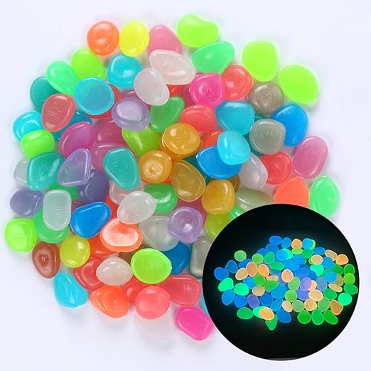 100Pcs Luminous Stones Glow in The Dark Garden Pebbles Stones Rocks