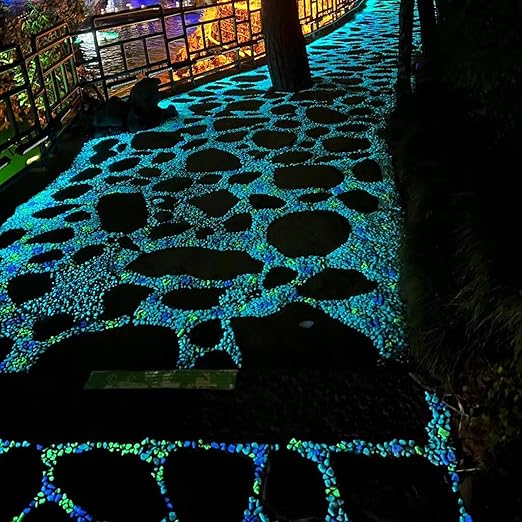 100Pcs Luminous Stones Glow in The Dark Garden Pebbles Stones Rocks
