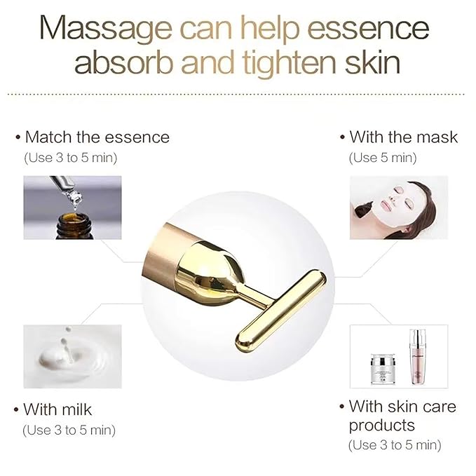 Hanglow 24K Gold Energy Beauty Bar Electric Facial Massage Roller