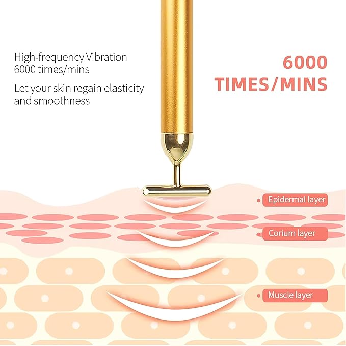 Hanglow 24K Gold Energy Beauty Bar Electric Facial Massage Roller