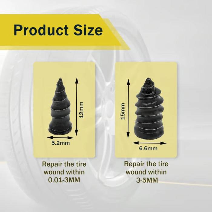 New 60 PCS Tire Repair Rubber Nails Kit with 2 Sizes for Car/Motorcycle/Truck/Tractor