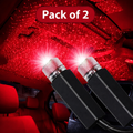 Portable USB Night Light Decorations for Car, Ceiling, Bedroom pack of 2