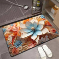 Floral Design Non Slip Water Absorbent Bathroom Floor