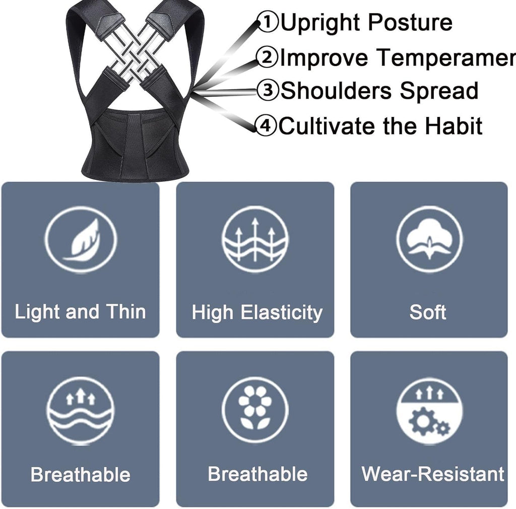 Premium Posture Corrector Shoulder Belt – Adjustable Back Support Brace for Men & Women