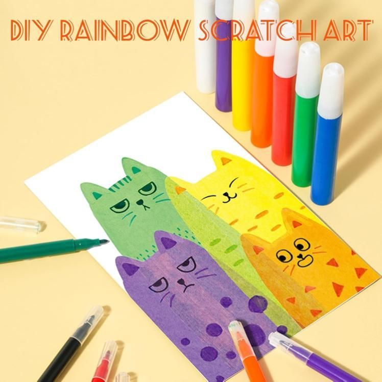 Rainbow Scratch Dot Art Painting Kits Set for Kids
