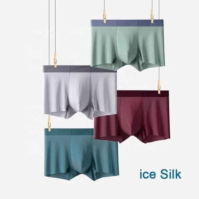 Men's Ice Silk Briefs Boxers  (Pack of 3)(random colour)