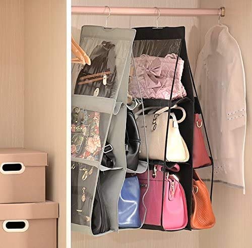 Purse Holder Stand Handbag Holder Wall Hanging Handbag Organizer With 6 Pockets