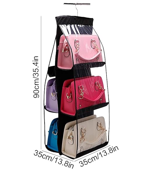 Purse Holder Stand Handbag Holder Wall Hanging Handbag Organizer With 6 Pockets