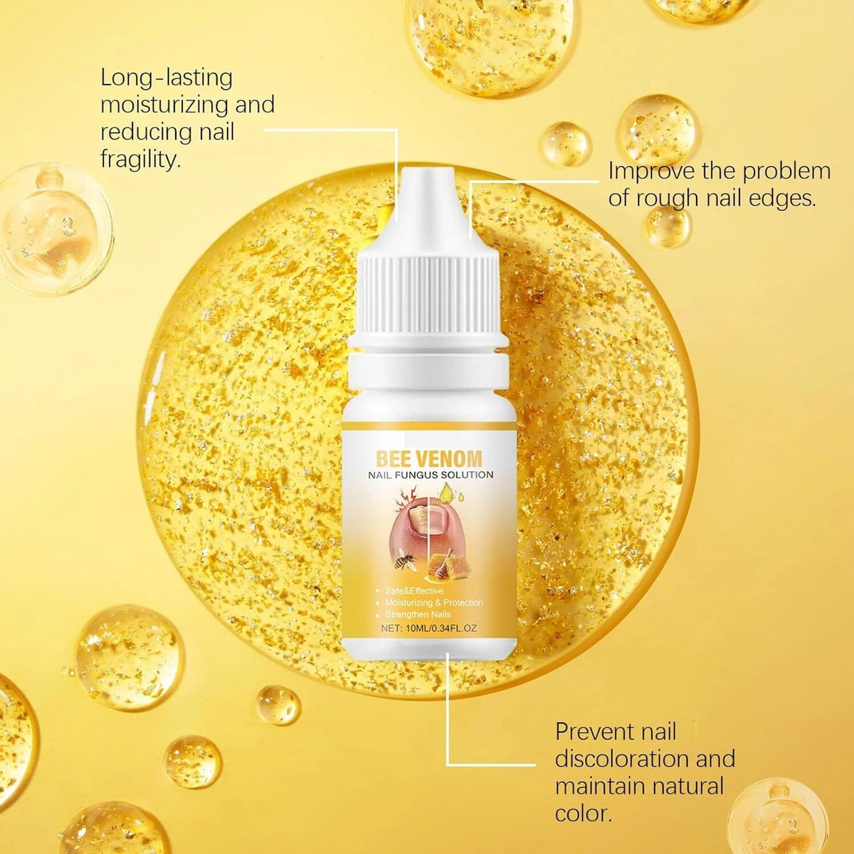 Bee Venom Fast-Acting Nail Serum for Nail Growth Serum, 10ml (Pack Of 1)