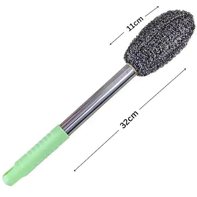 Long Handle Bottle Cleaning Brush – Stainless Steel Scrubber Pack of 2 (random color)
