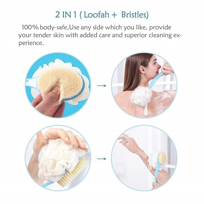 2-in-1 Long Handle Body Brush & Multipurpose Cleaning Set Pack Of 1