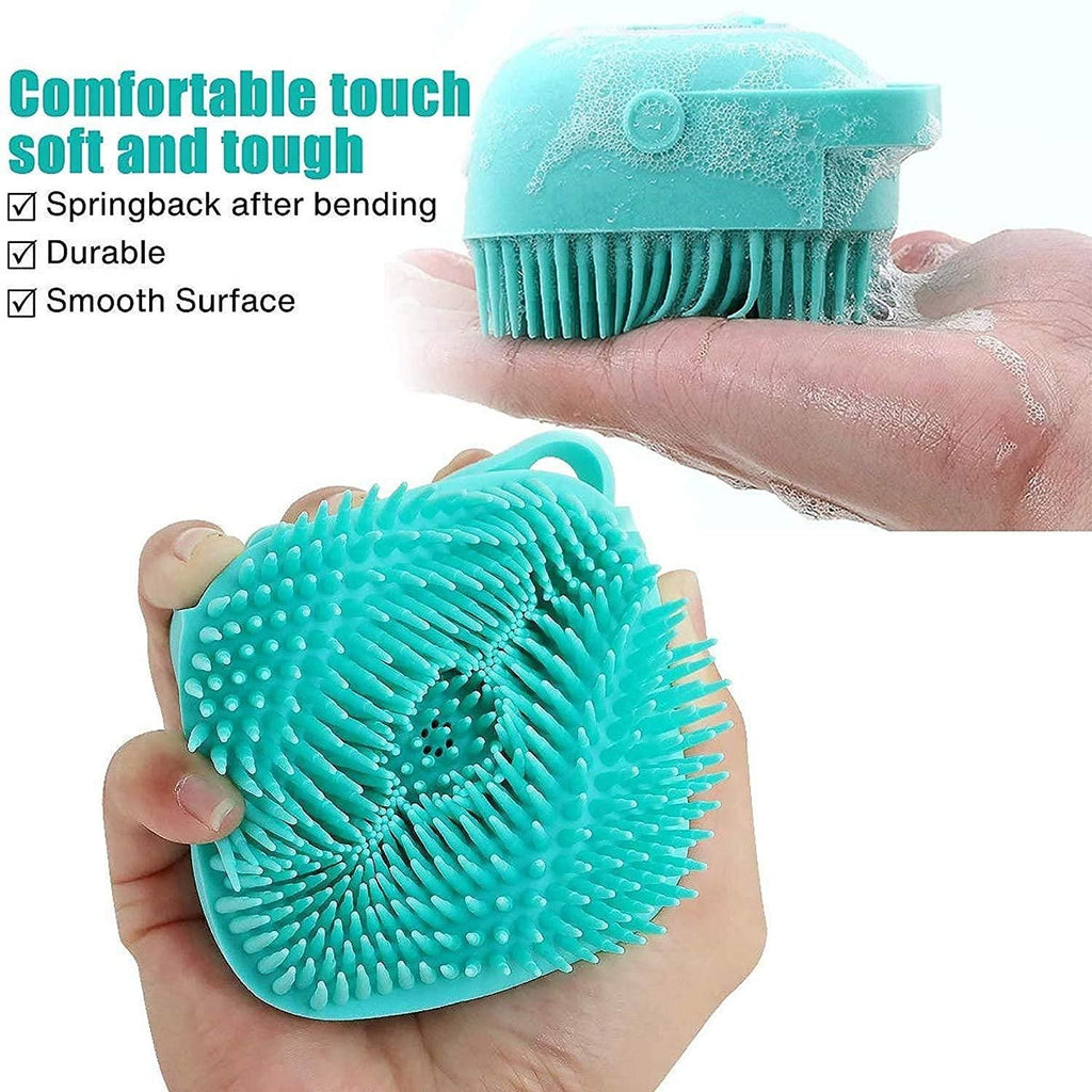 SCRUBBING Soft Silicone Bath Brush With Hooks Baby Showers silicon Cleaning Brushes(PACK 1)