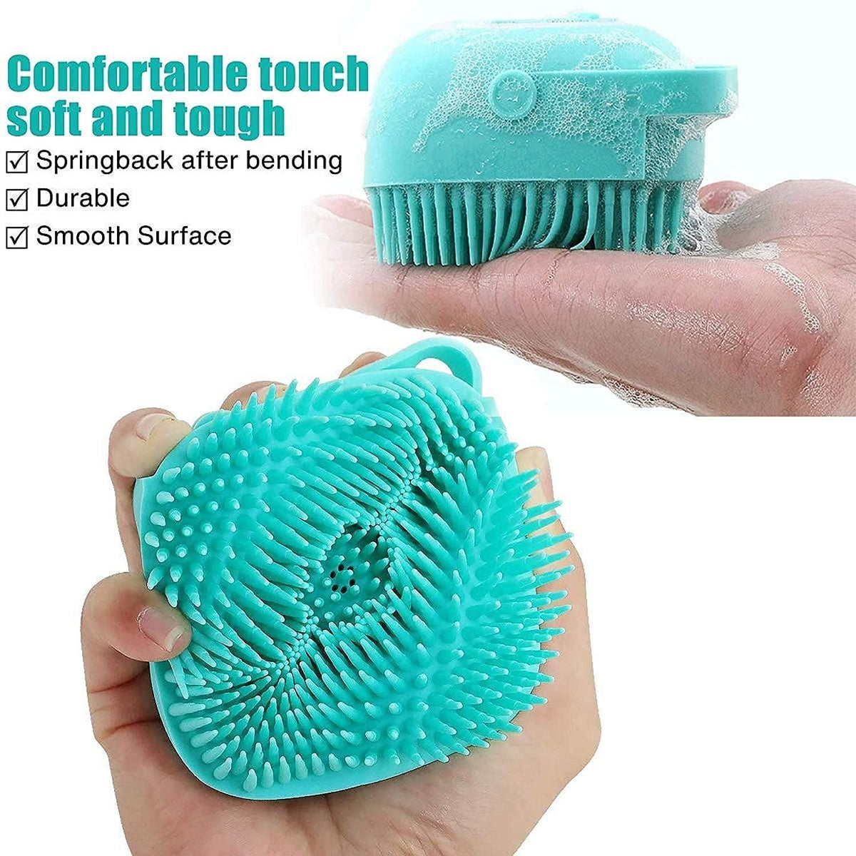 SCRUBBING Soft Silicone Bath Brush With Hooks Baby Showers silicon Cleaning Brushes(PACK 1)