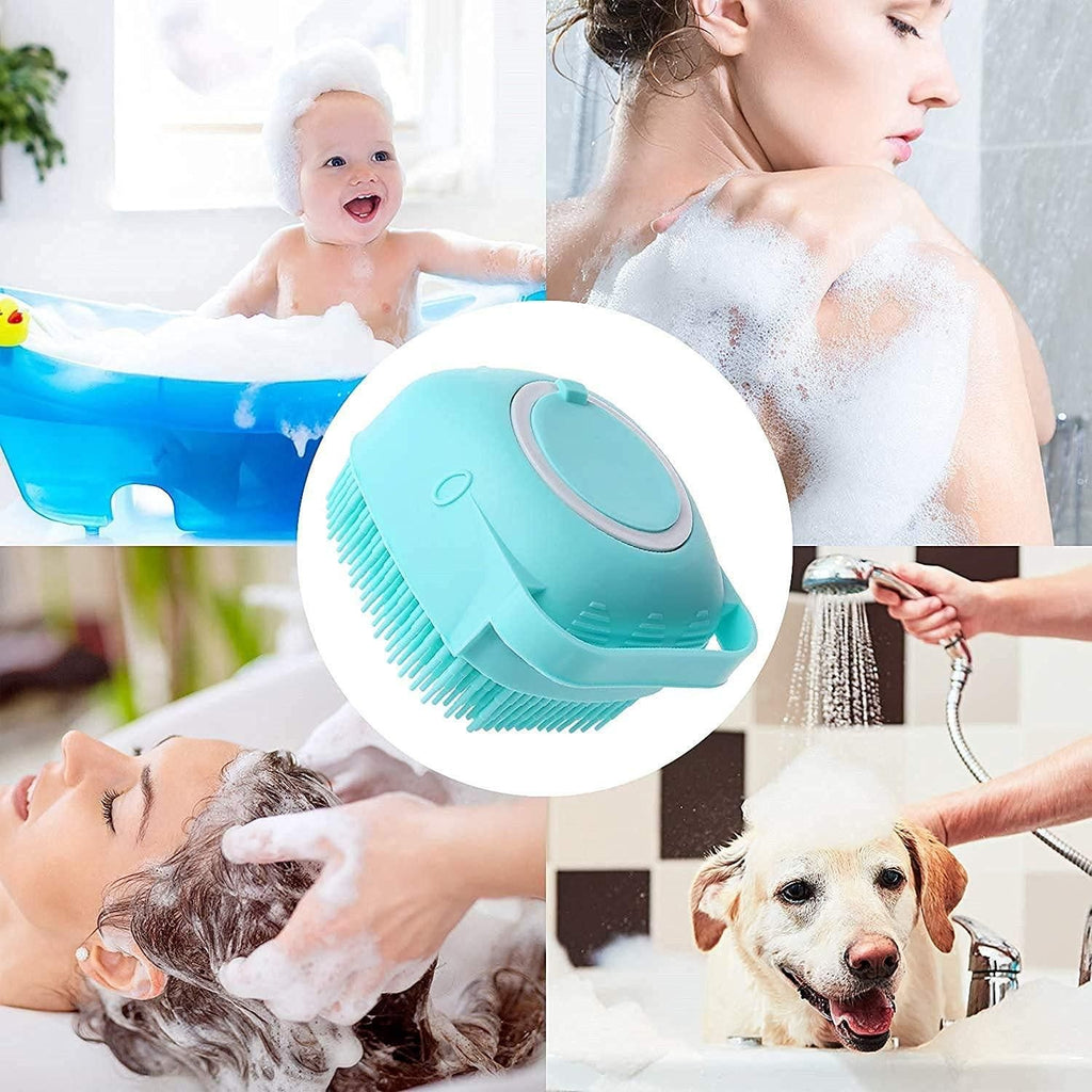SCRUBBING Soft Silicone Bath Brush With Hooks Baby Showers silicon Cleaning Brushes(PACK 1)