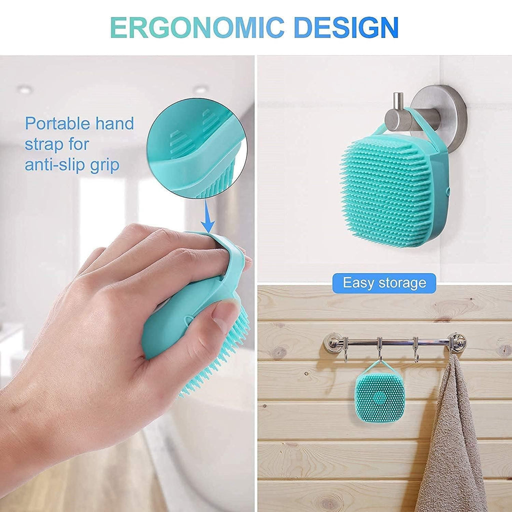 SCRUBBING Soft Silicone Bath Brush With Hooks Baby Showers silicon Cleaning Brushes(PACK 1)