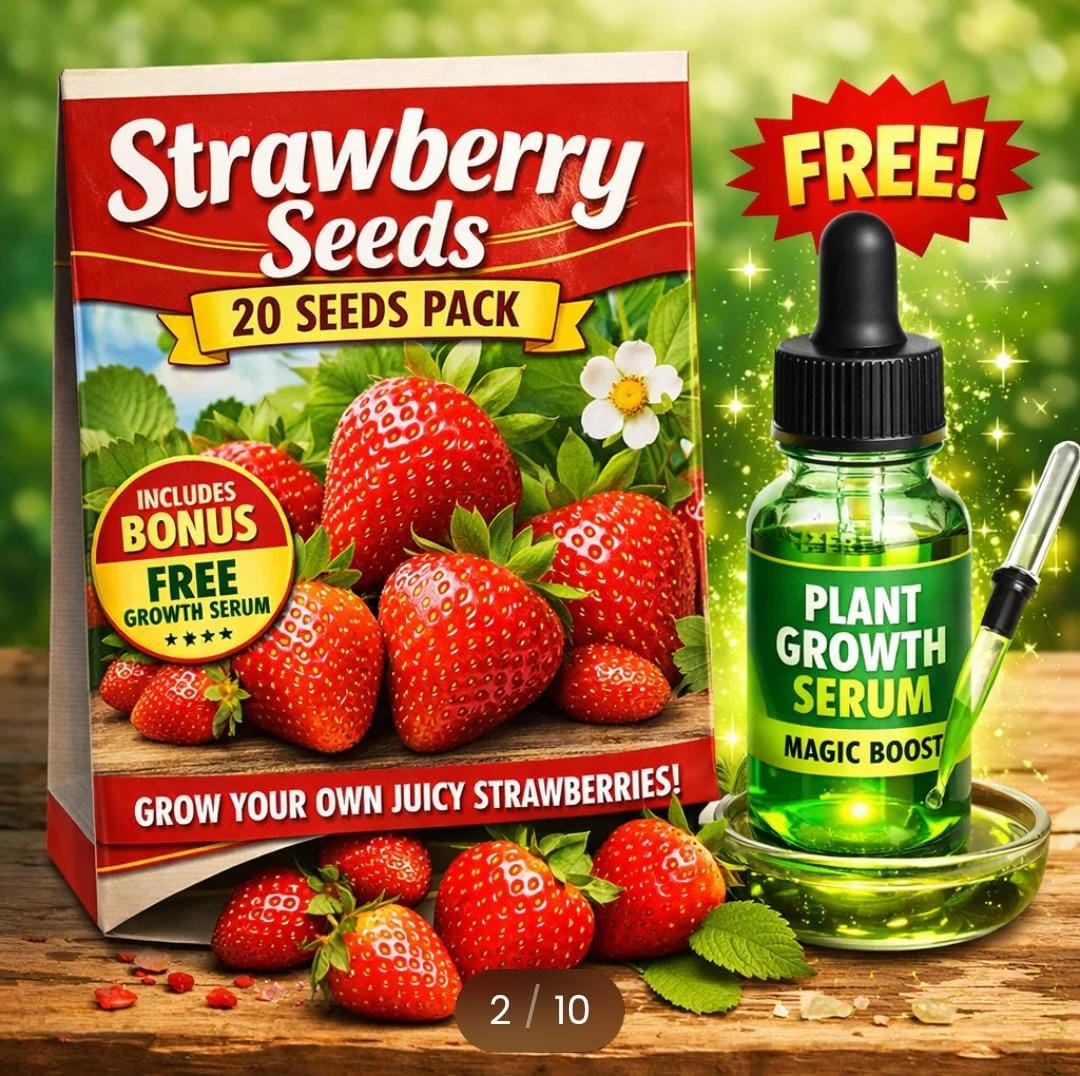 Black Pearl Strawberry Seeds ( Pack of 20) + Plant Growth Serum
