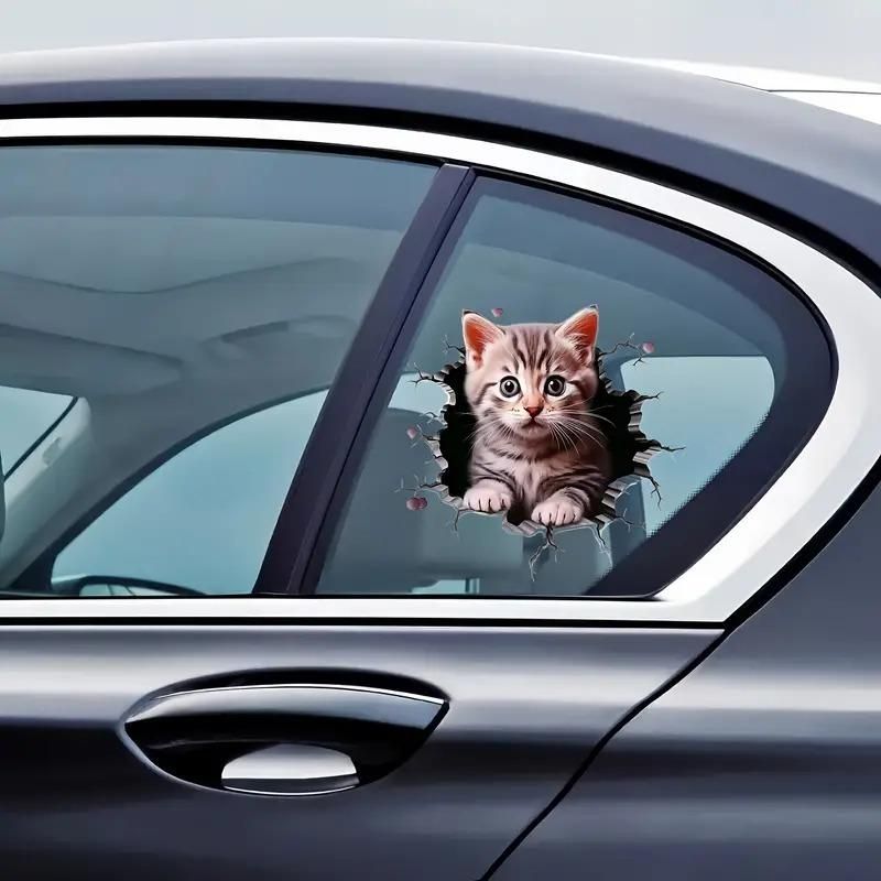 Durable Cat Pattern Car Sticker (Pack of 2)