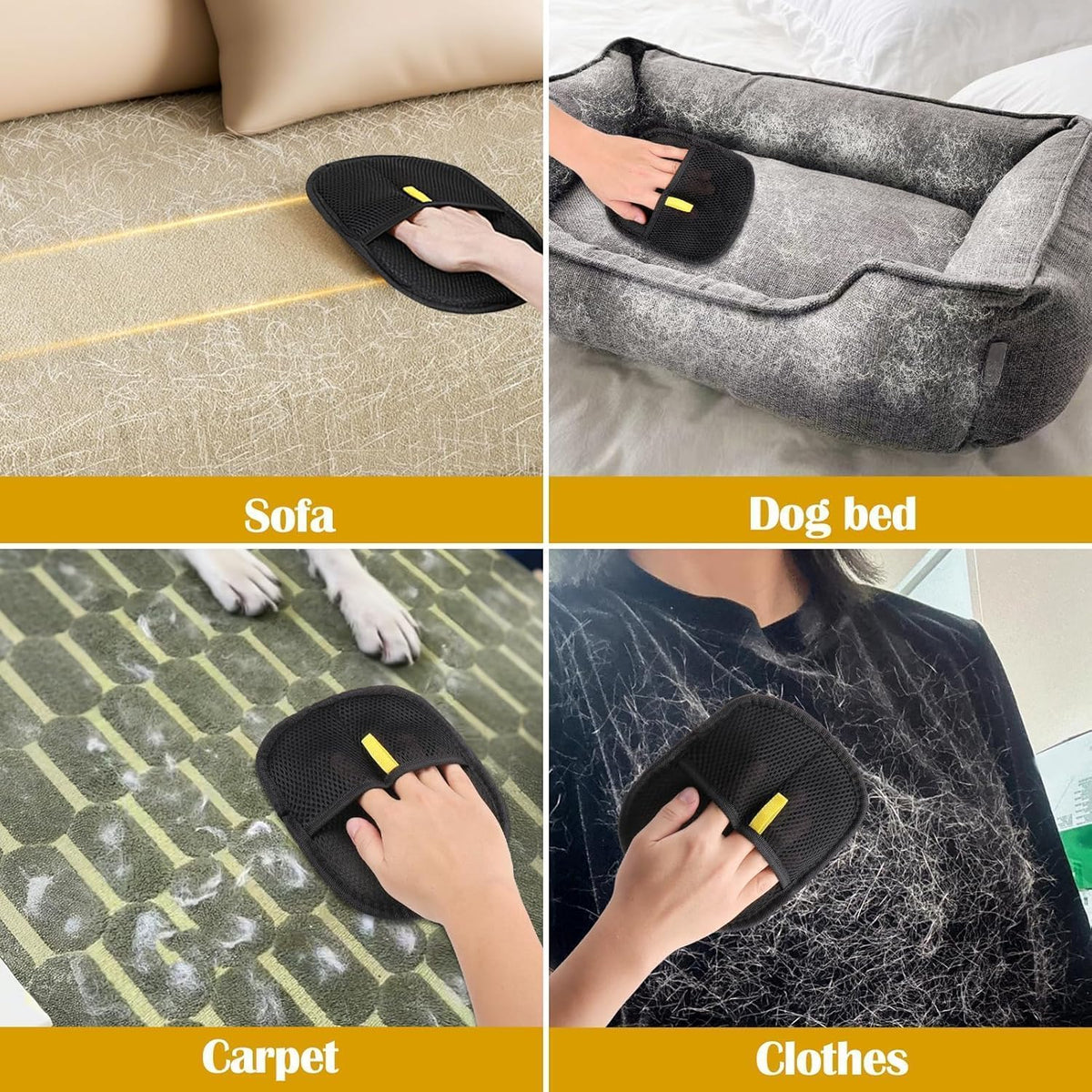 Pet Hair Removal Glove fot for Couch, Clothes, Car, Carpet, Bed, Furniture PACK OF 1