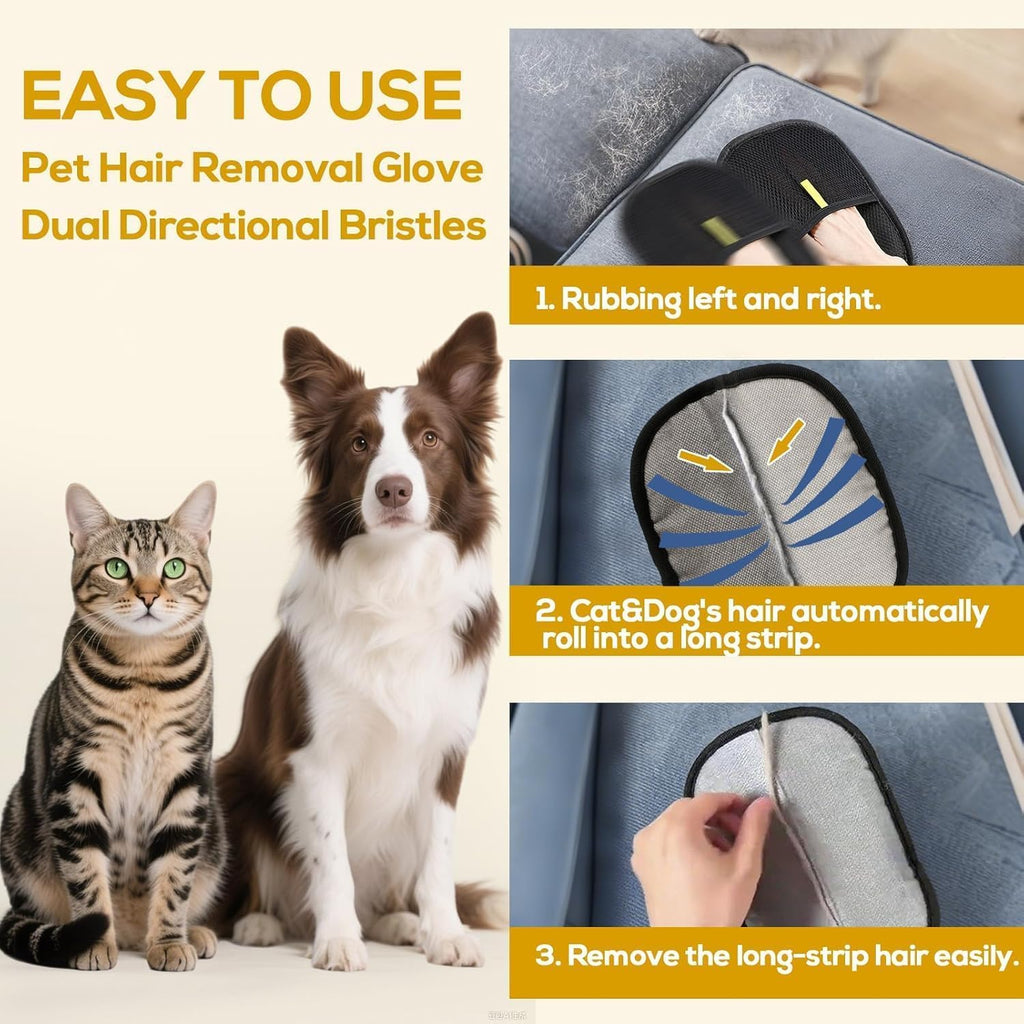 Pet Hair Removal Glove fot for Couch, Clothes, Car, Carpet, Bed, Furniture PACK OF 1
