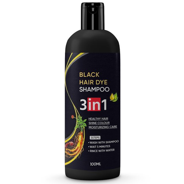 Herbal 3 in 1 Hair Dye Instant Black Hair Shampoo for Women & Men 100 ml