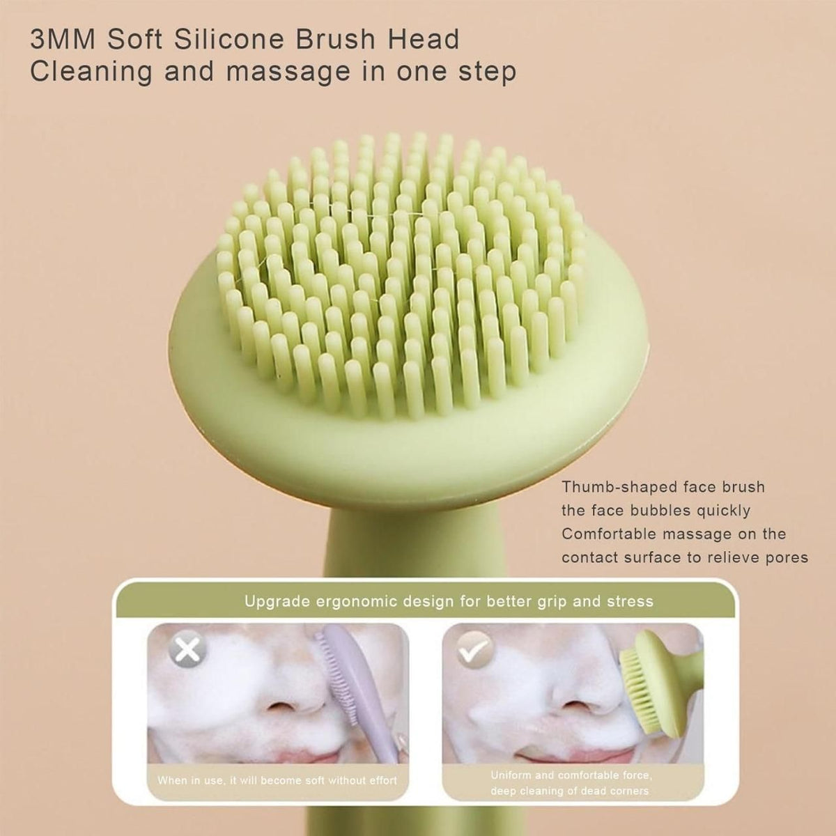 Double Headed Face Cleansing Brush (Pack of 2)
