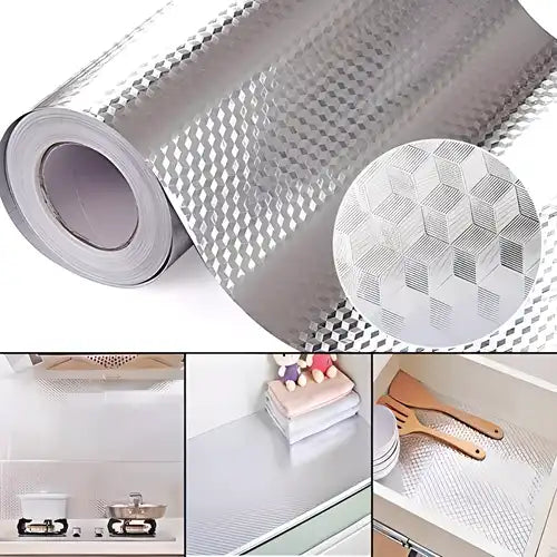 Silver Aluminium Foil Sticker  Roll( pack of2)