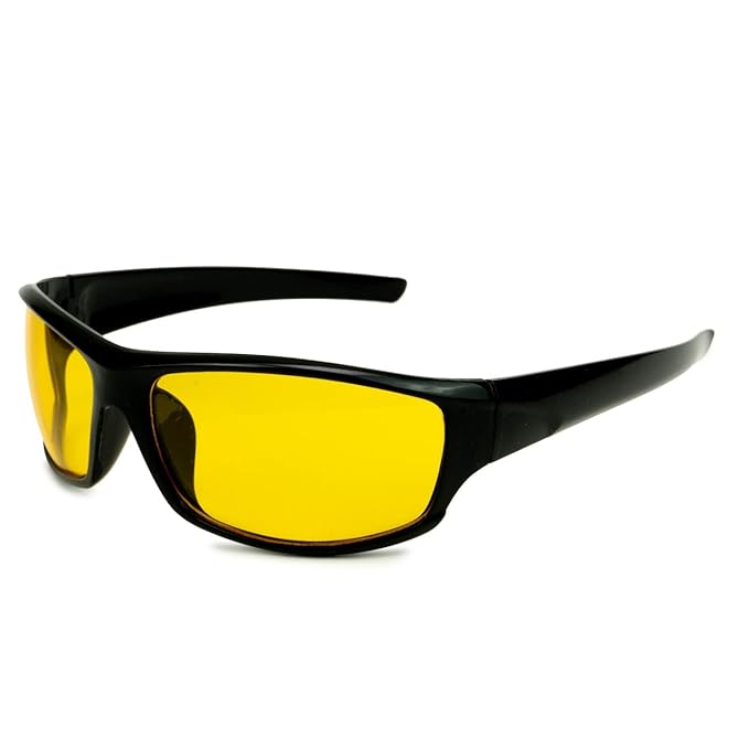 night driving glasses, unisex, eye-wear for day and night, yellow color, sunglasses for bikes and cars, rectangle glass