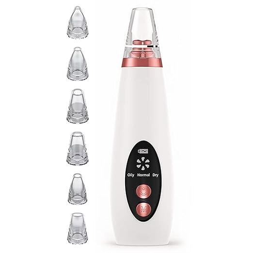 Advanced Blackhead & Whitehead Remover Tool with 6 Suction Heads