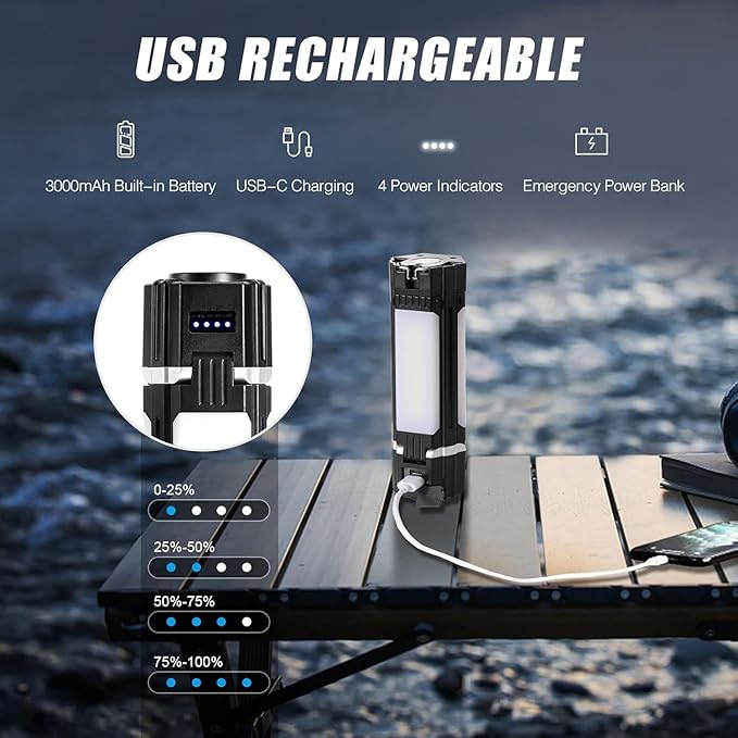 Camping Lantern 3000mAh USB Rechargeable Camping Lamp