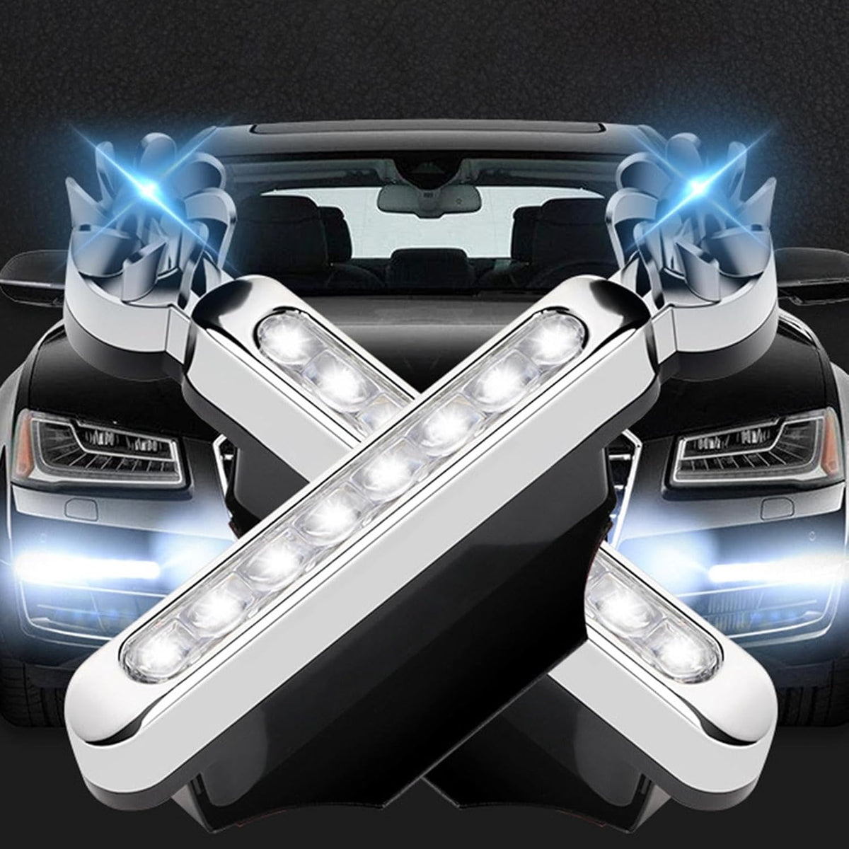 2 piece car and truck wind powered light auto blue