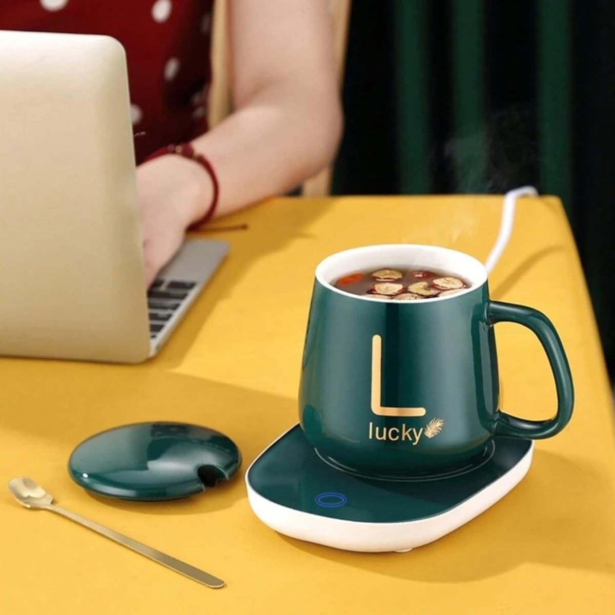 Coffee Mug Warmer with Automatic Sensor, Portable Desk Warmer for Coffee, Milk, Tea(Random colour - Coffee Mug Warmer with Mug)