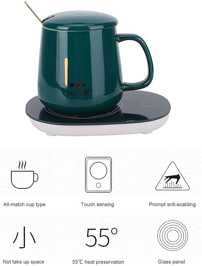 Coffee Mug Warmer with Automatic Sensor, Portable Desk Warmer for Coffee, Milk, Tea(Random colour - Coffee Mug Warmer with Mug)