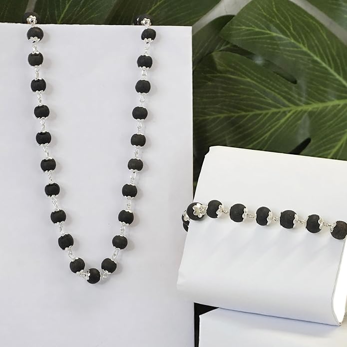 BHARATYUG karungali mala and  bracelet combo set