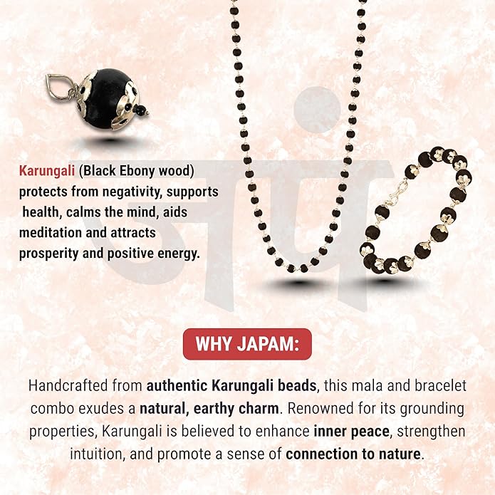 BHARATYUG karungali mala and  bracelet combo set