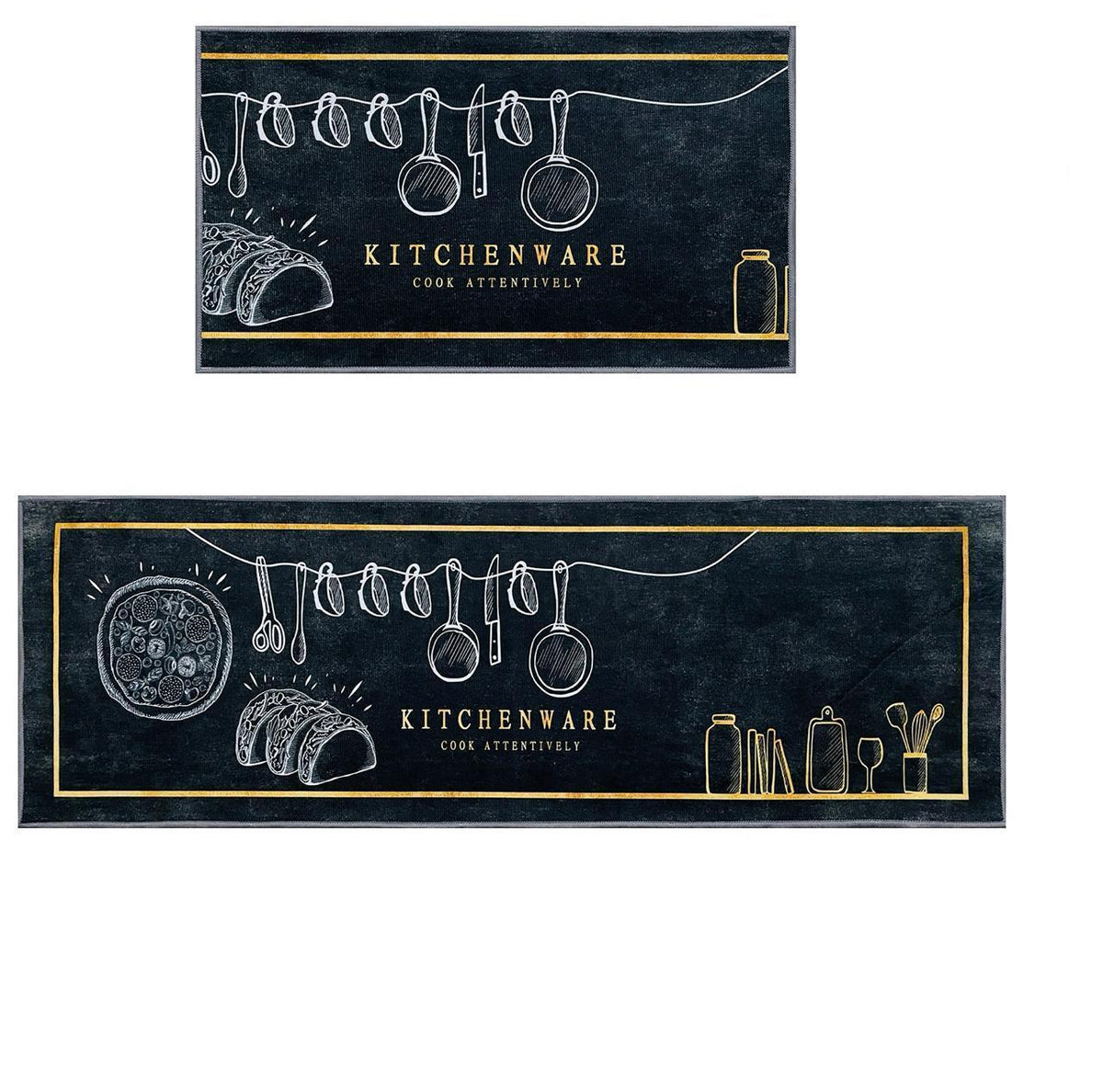Waterproof Kitchen Floor Mat Set Of 2pcs
