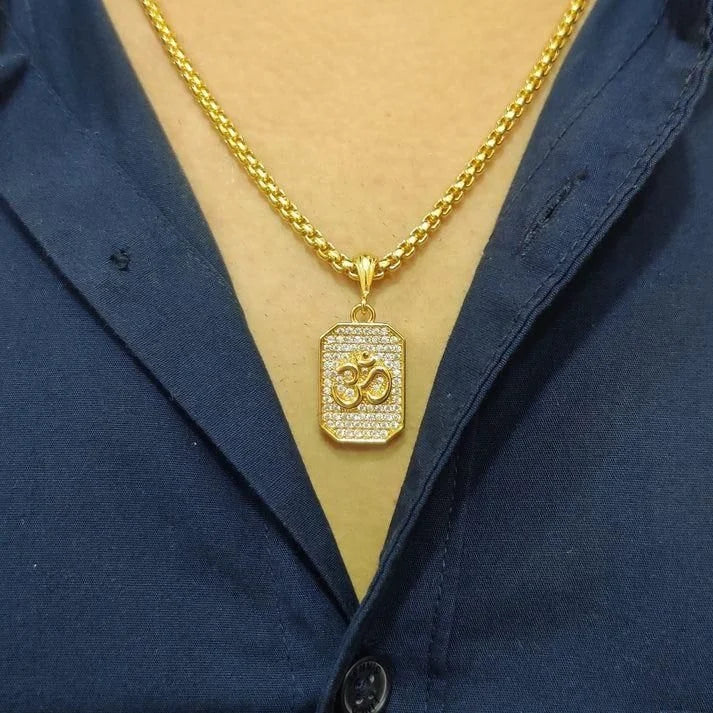 Om Diamond Chain Pendant