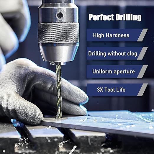 13 Pcs Of Hss Bit Set For Drilling Wood, Steel, Plastic And Wall 1.5-6.5 Mm, Straight
