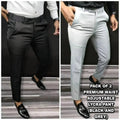 Premium Waist Adjustable Lycra Men's Trouser (Black And Grey) (Pack of 2)