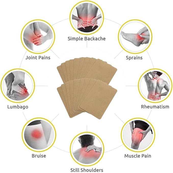 Ginger Patches Self-Heating Herbal Ginger Patch Ginger Pad for Feet, Neck, Shoulder, Hand, Back, Knee (20pcs)