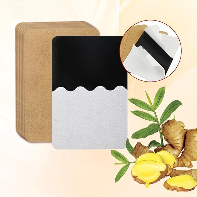 Ginger Patches Self-Heating Herbal Ginger Patch Ginger Pad for Feet, Neck, Shoulder, Hand, Back, Knee (20pcs)