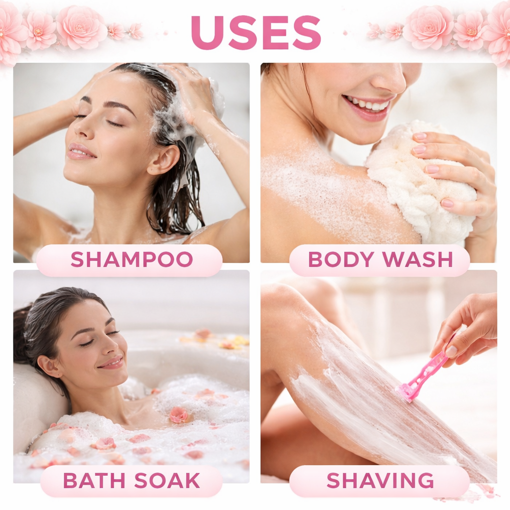 ROSE BODY WASH AND ROSE SHAMPOO BALM (PACK OF 2)