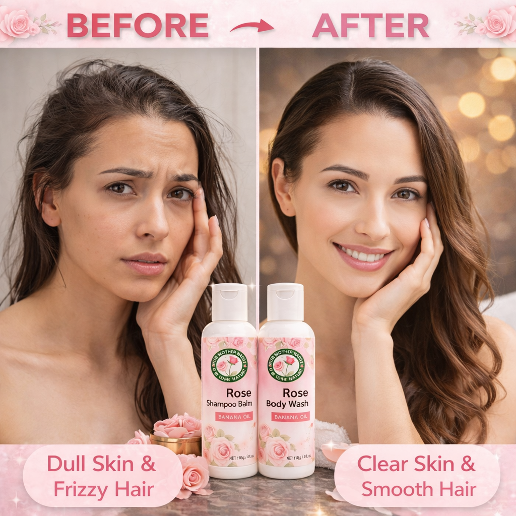 ROSE BODY WASH AND ROSE SHAMPOO BALM (PACK OF 2)